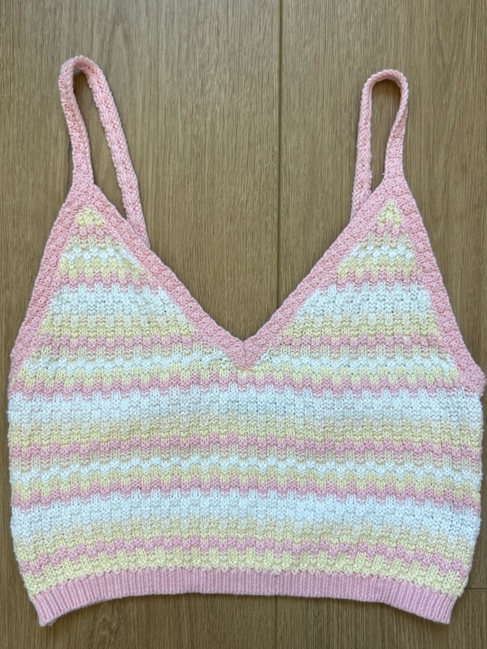 Wild Fable Baby Pink & Butter Yellow Crochet Tank